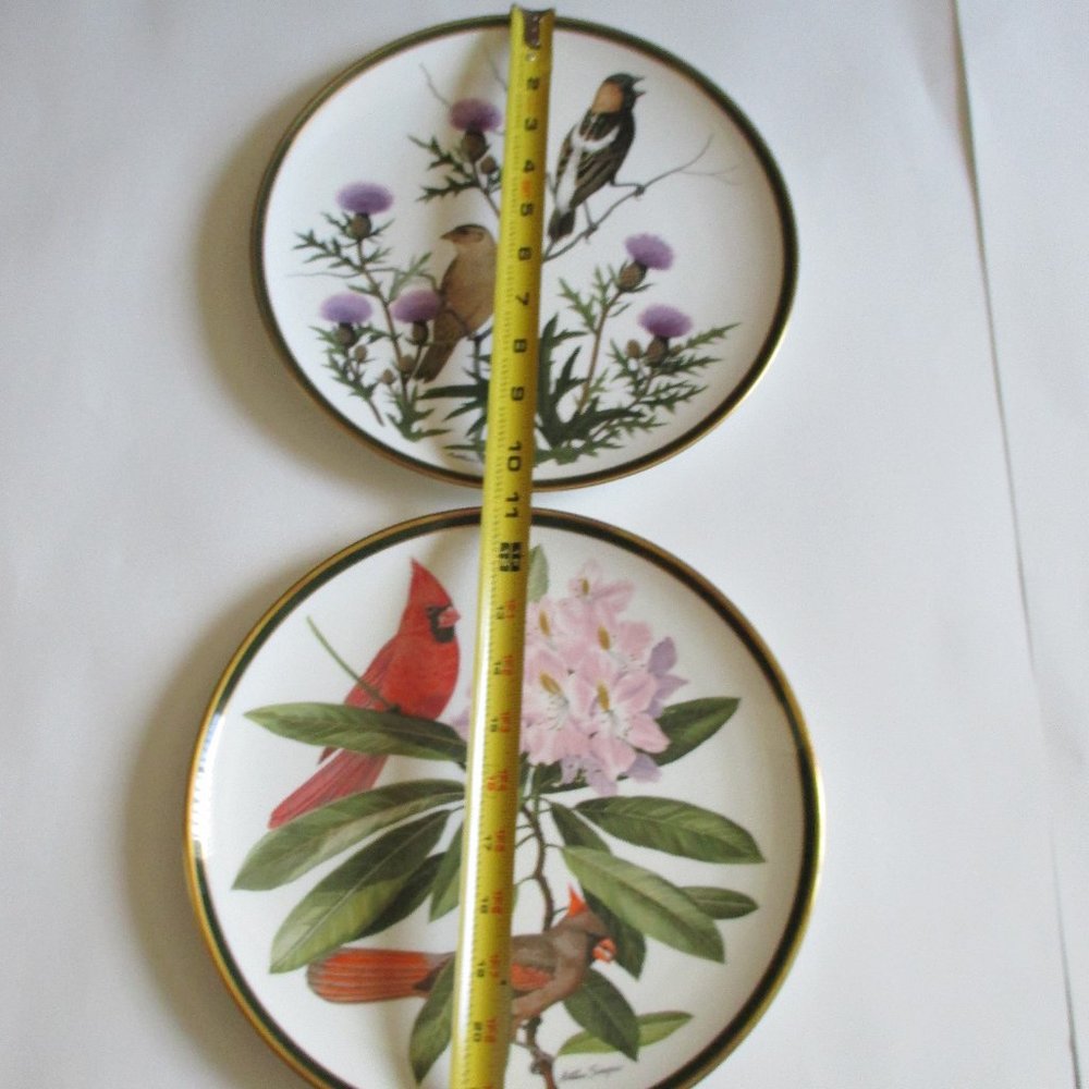Vtg Franklin Porcelain Songbirds Wedgwood Plate - Picture 11 of 14